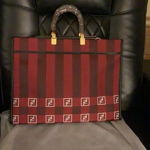 Fendi tote Red and Black with Strap